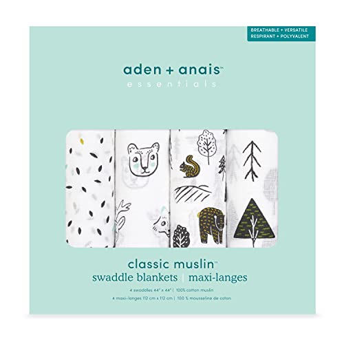 aden + anais essentials 出産祝い ベビーギフト モスリンスワドル 4枚入り making sense ESWC40019T