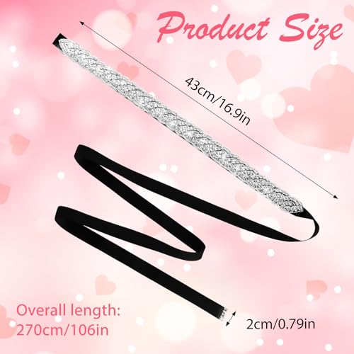 Bridal Sash Belt with Rhinestones - Sparkly Adjustable Wedding Belt for Bride, Plus Size Crystal Dress Belt for Wedding Dress, Bridesmaid, Special Occasion2