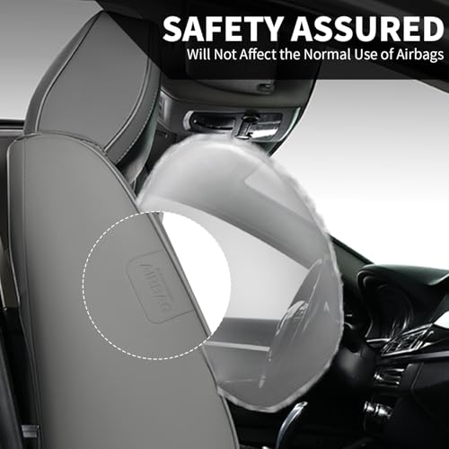Image of FLORICH Car Seat Cover Front Seats Leather Full Coverage Car Seat Covers Car Seat Protector Waterproof Seat Cushion Universal Fit for Most Cars Trucks SUV, Gray&Black