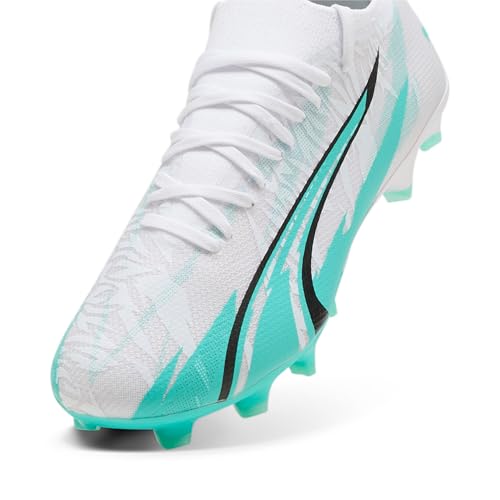 PUMA Tênis feminino Ultra Match Firme, Artificial Ground, Puma Branco elektro Aqua-puma preto, 37