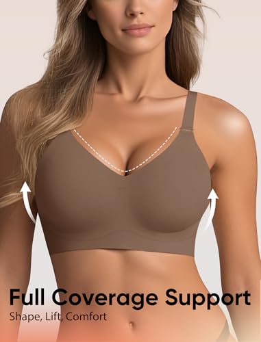 Image of Wireless Bras for Women No Underwire Seamless Buttery Bralettes Smoothing Women's Bras Full Coverage Shapedly Bra