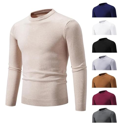 Men's Knitwear Thin Elastic Slim Fit Inner Layer Thin Sweater in Solid Color, Casual and Versatile for Cool Seasons2