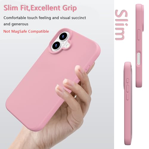 Image of iPhone 17 Case Silicone,Soft Microfiber Lining(Rose Pink)