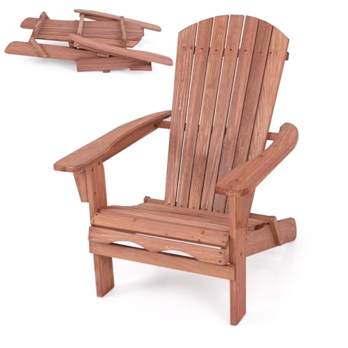 KOMFOTTEU Fauteuil Adirondack, Bois d’Acacia, Chaise de Jardin Pliable, Charge de 180 kg...