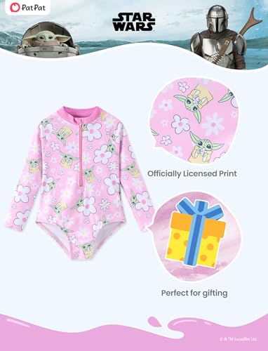 Image of Disney Frozen Stitch Princess Minnie Mouse Girls Swimsuit Long Sleeve Rashguard UPF 50 One Piece Bathing Suit Size 3M-13Y