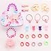 Produktbild Seatecks 23Pcs Nettes Haar Zubehör für kleine Mädchen Tragbare Handtasche Elastische Haargummis und Haarspangen Nicht verletzt Haar Party begünstigt Geschenk für Kleinkind Prinzessin Dress Up