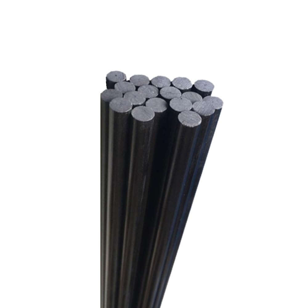 10 sztuk czarnych prętów z włókna szklanego o średnicy 1-11 mm i długości 500 mm, solidnych prętów o wysokiej wytrzymałości(9.0x500mm)
