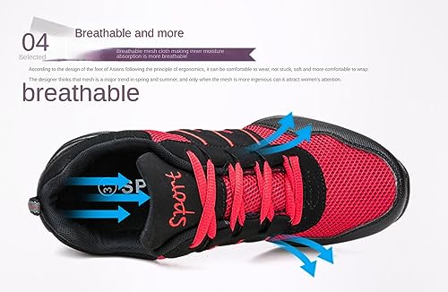 Women's Dance Walking Shoes Lace-up Sneakers - Air Cushion Split Sole Breathable Mesh Modern Jazz Shoes 5