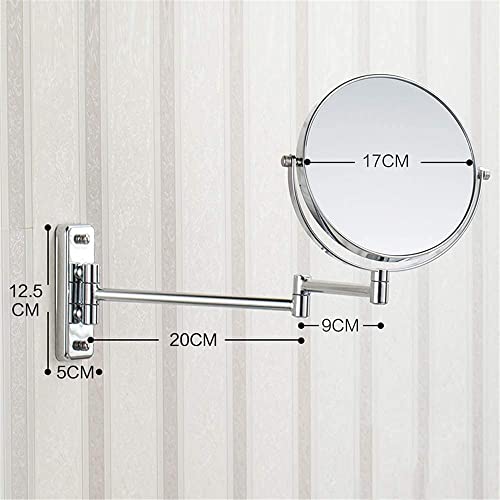 Miroir de maquillage double face grossissant avec bras articulé robuste et pivotant