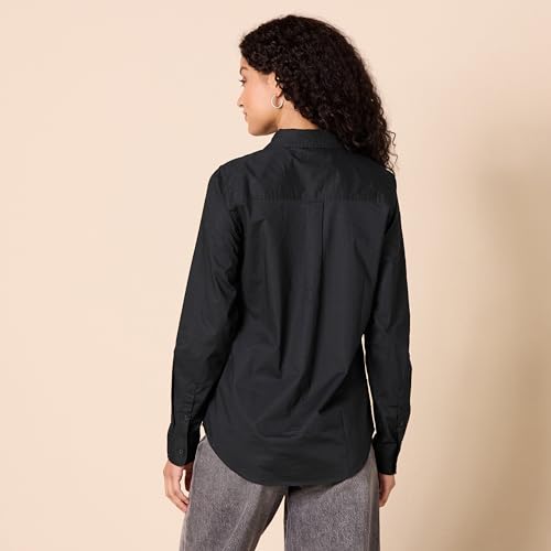 Amazon Essentials Womens Regular-Fit Long-Sleeve Button-Down Poplin Shirt