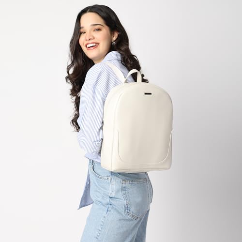Image of Fastrack Backpack For Women | 11-Inch Tablet Compartment | Faux Leather Casual Backpack With Utility Pockets & Webbing Strap