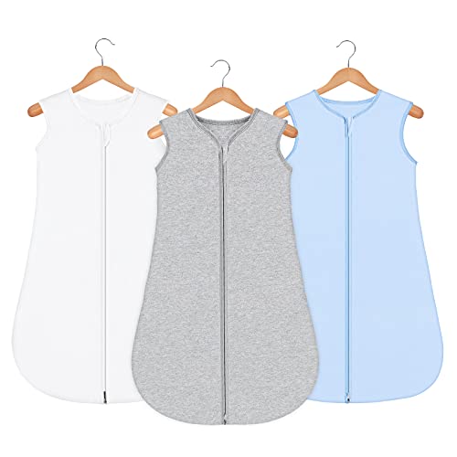 Image of Yoofoss Baby Sleep Sack Wearable Blanket 100% Cotton 3 Pack Baby Sleeping Bag Soft and Comfortable (Small)
