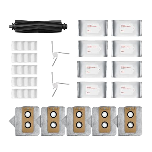 SwitchBot ロボット掃除機 K10+ Pro Combo 専用一年分アクセサリー 消耗品セット 交換用部品 ゴム製メインブラシ(1個) + サイドブラシ(2個) + フィルター(5枚) + 交換用抗菌紙パック3L(5枚) +お掃除シート(8個パック)のサムネイル