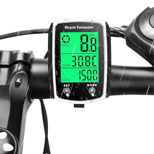 Computer da Bicicletta, Impermeabile Contachilometri per Bicicletta, 2.8' LCD Display Schermo Retroilluminazione...