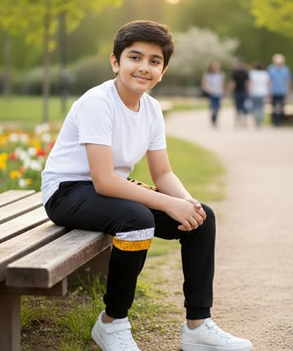 Image of KYDA KIDS 100% Cotton Track Pants for Boys | Premium Printed Soft Single Jersey Fabric | Elastic Waist Loose Fit Summer Full Length with Rib Hem (Pack of 2)