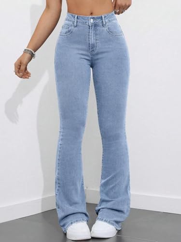 Image of KOTTY Women's Flared Jeans|High Waist Bootcut|Wide Leg|Bell Bottom Denim for Trendy & Comfortable Fit