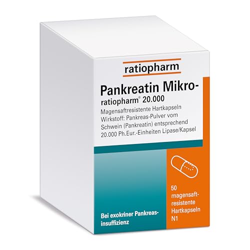 Pankreatin Mikro-ratiopharm 20.000: Unterstützt die Verdauung bei Bauchspeicheldrüsenstörungen 50 magensaftresistente Hartkapseln