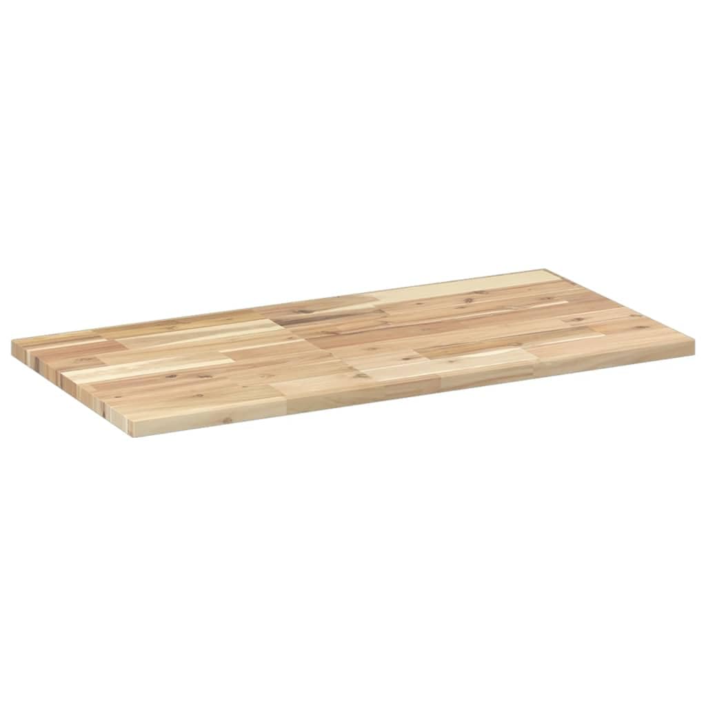 Piano lavabo 80 x 40 x 2 cm in legno di acacia massiccio, non trattato, piano in legno massello rustico come versatile piano di lavoro per bagno, cucina o banco da lavoro