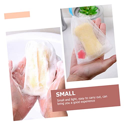 Beatifufu 2pcs Foaming Net Cleaning Soap Loofah Bag Soap Mesh Pouch Foam Soap Face Portable Soap Pouches Cleansing Foaming Soap Bags Dedicated Pe Mesh Bag White - Image 5