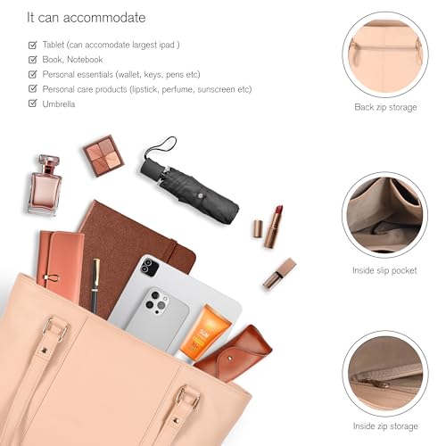 Image of Leather Purse For Women - Real Leather Tote For Women - Ladies Shoulder Handbag For Work, Travel, Casual Use