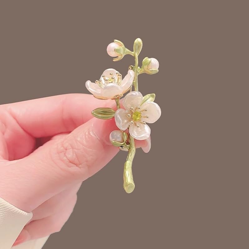 Image of Elegant Pink Lily Flower Brooch Pin for Women - Rhinestone Lily Lapel Pin for Coats, Jackets, and Sweaters