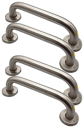 Image of RAB Grab Bar Handle Stainless Steel for Bathroom and Home Pack of 4 pcs (Code:- Hand Grab Bar, Finish:- Matt, Size:- 8 inch)