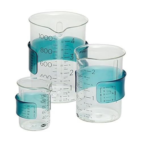 Chef'n Measure Up Adjustable Measuring Beakers (Set of 3), Clear