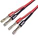 CESS-024-3f Speaker Cable with RCA Plug to 4mm Banana Plug, Pure Copper Gold-Plated Connectors, 400 Strands Tinned Copper Wire, Soft Silicone Rubber Cable (14AWG 3 Feet)