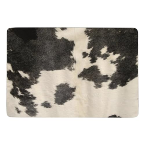 Image of LEDFCVSU Carpet Black Vintage Cowhide Rug, Soft Floor Mat For Living Room, Bedroom (100 X 150cm)