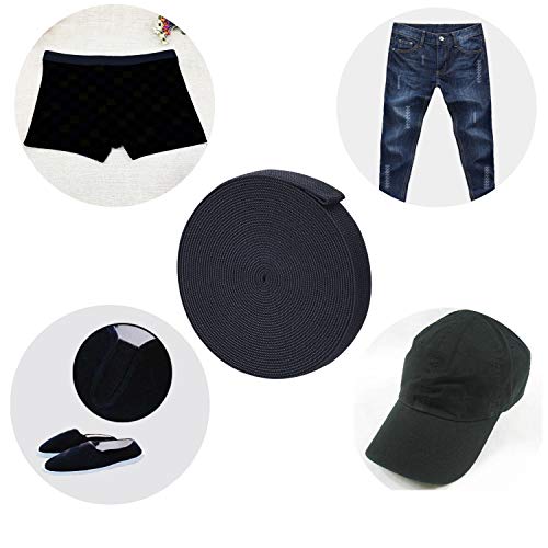 Sunmns 3 Rolls Sewing Stretch Elastic Band Spool, 3/5, 1, 1-1/2 Inch In Width, 5.5 Yards/ Roll (Black) #TOP5