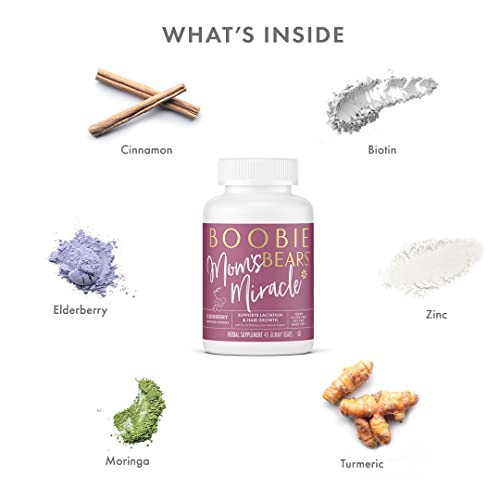 Boobie Bears Lactation, Lactation Supplement For Increased Breast Milk, Immunity Support, Postpartum Hair Loss, Superfood Breastfeeding Supplements With Moringa And Elderberry (60 Count) #TOP3