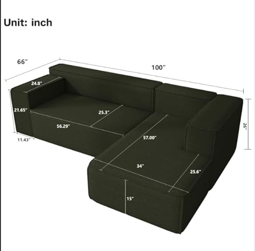 Swbvs Modular Sectional Sleeper Sofa,L-Shape Chaise,7-Seater Sofa,Upholstered Couches の商品画像 1
