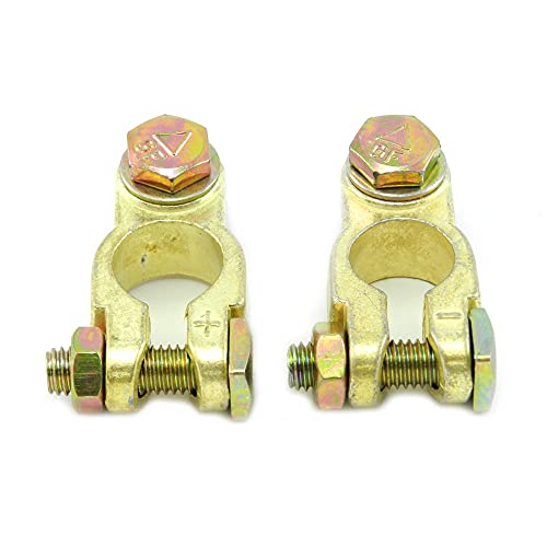 Batterieklemmen Massiv 12V 24V Typ STBK3 Autobatterie Solarbatterie Batterie Polklemmen Batteriepolklemmen für Ringösen Plus Minus Set (1 Paar)