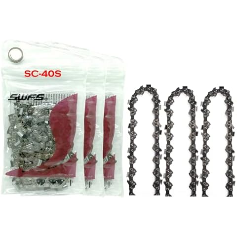 SWFS Assollve 3 PCS Reliable Replacement 10 Inch Semi Chisel Chainsaw Chain S40 for Craftsman, Echo, Poulan, Remington and Others. Also Replaces Husqvarna H37 40, Stihl 63PM3 40 Cover