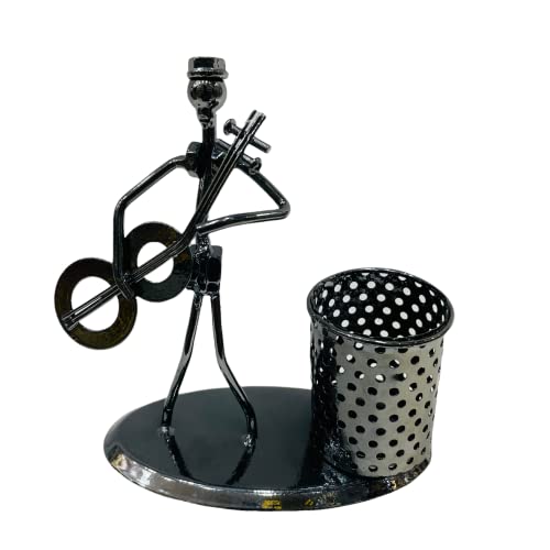 Image of AUGEN Metal Pen Stand Decorative Design Stationery Holder | Gift Item | Table Top Decor (7469C3-A)(14CM)