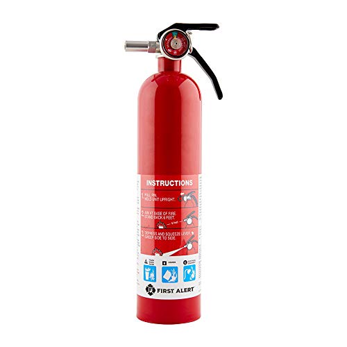First Alert Rechargeable Home Fire Extinguisher with Mounting Brackets Bundle (4 Items)