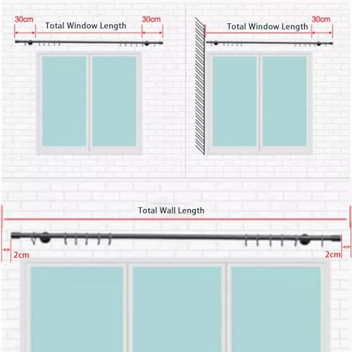 Tringle à rideaux réglable extensible avec glissement silencieux - 8