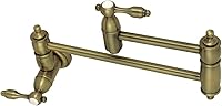 Vista 1 de Kingston Brass KS3103TAL - Grifo de cocina para relleno de olla de montaje en pared, latón antiguo