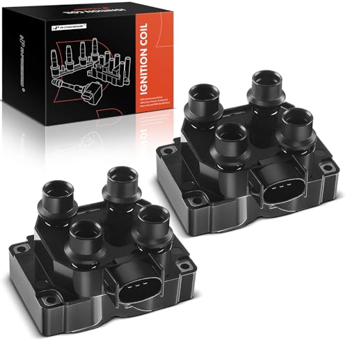 A-Premium Ignition Coil Set of 2 Compatible with Ford F-150 4.6L 1997-1999, Expedition 4.6L 1997-1999, Explorer 5.0L 1996-2001 & Lincoln Town Car 4.6L 1991-1997 & Mercury