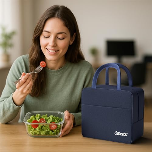 Image of Insulated Travel Lunch /Tiffin /Storage Bag for Office, College & School Picnic & Lunch Bags (Blue)