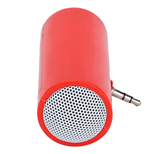 Image of 3.5mm Jack Stereo Mini Speaker, Portable Wireless Plug in Speaker with Clear Strong Sound, for Smartphones Tablets Laptops PCs MP3 MP4 (Red)