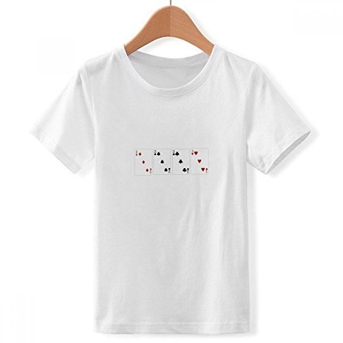 T-Shirt Blanc Motif Coeur Spade Diamond Club Garçon XXX-Grand Multicolore