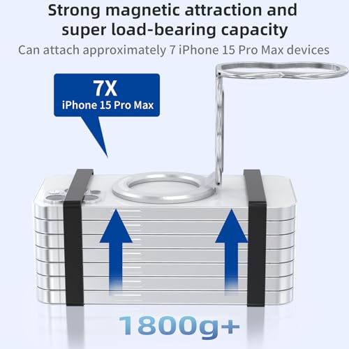 RESPECTED-BRO-Magnetic-Phone-Grip-Stand-with-Finger-Strap, 4-in-1 Magnetic Ring Holder, Kickstand and Elastic Strap for Phones, Universal Fit for iPhone 17/16/15/14/13/12, Android, and Cases (Silver) - image 5