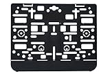 1x Kennzeichenhalter (Für at Österreich) für Kennzeichen im Format 300 x 200 mm 30 x 20 cm (für LKW, PKW und Traktoren) ((30x20 Schwarz Unlackiert))
