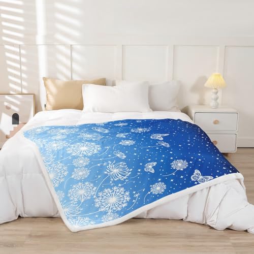 Couverture polaire chaude pour frissons nocturnes motif ciel - 3