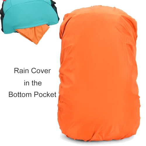 Bseash 40L Leichter wasserdichter Wanderrucksack mit Regenschutz, Outdoor Sport Reise Tagesrucksack Multifunktions Reisetasche für Camping Klettern Skifahren Radfahren (Milch Grün)