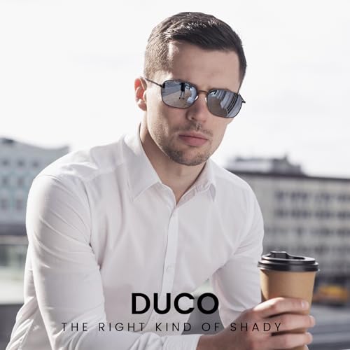 Image of DUCO Square Sunglasses for Men Women Polarized Driving Sun Glasses UV400 Protection Retro Shades DC3038