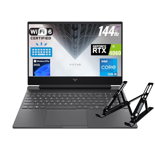 HP 15.6" 144Hz Gaming Laptop, Intel i5-12500H (12-cores, Beat i7 12650H), NVIDIA RTX 4060 GPU, 16GB RAM, 512GB PCIe Gen4 NVMe SSD, Windows 11 Pro, Bundled Cooling Bracket