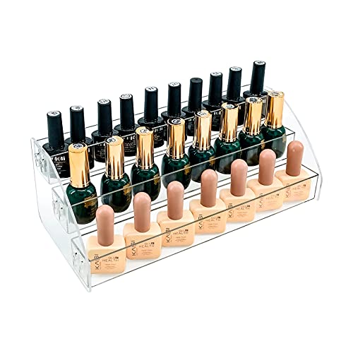 Minesign Nail Polish Holder Organizer Clear Acrylic Nail Polish Tray Fingernail Polish Display Case 3 Layers Essential Oils Holder Makeup Organizer #TOP1