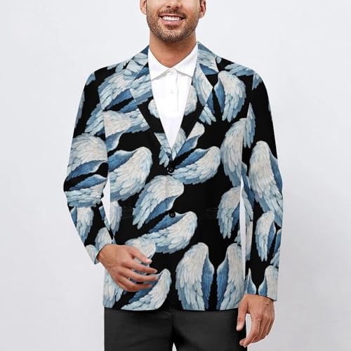 Angel Wings Men's Slim Suit Long-Sleeve Prom Tuxedo Classic Two Button Business Jacket2